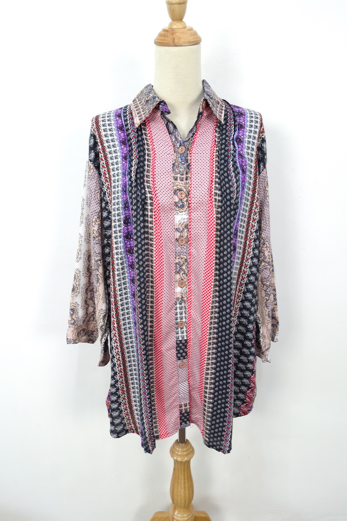 WT1160 Fashion Long Top Purple