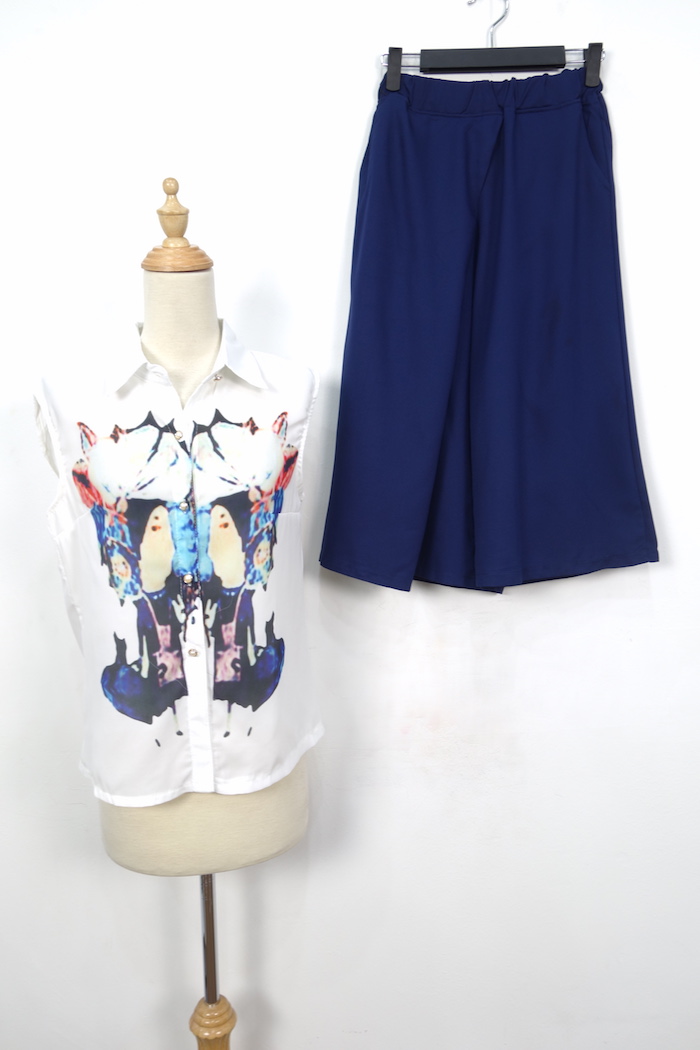 WT7125 Stylish Top and Pant As Picture (1 Set)
