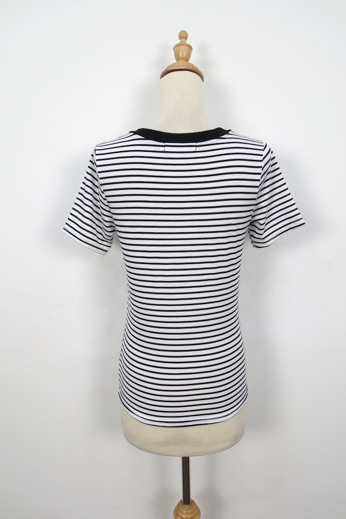 WT7127 Fashion Stripe Top Black