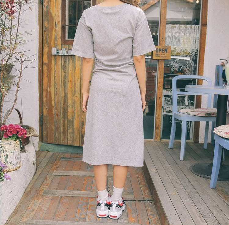 WD7137 Fashion Maxi Dress Grey