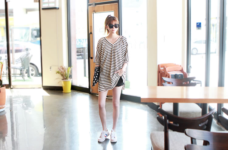 WD7142 Stripe Stylish Dress As Picture