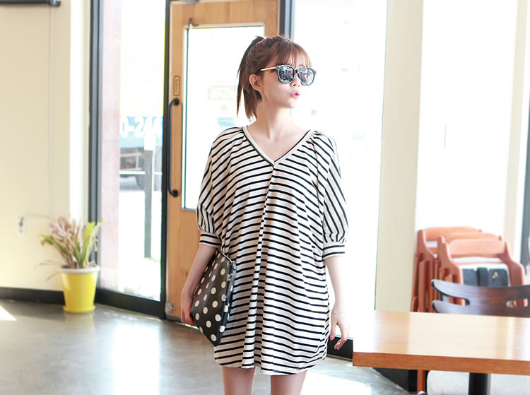 WD7142 Stripe Stylish Dress As Picture