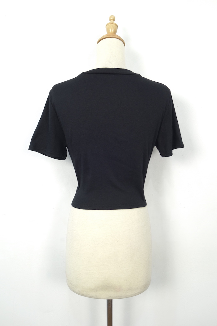 WT7143 Sexy Crop Top Black