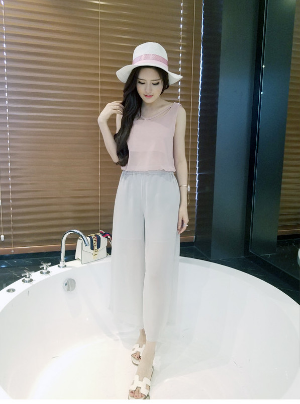WP7144 Fashion Chiffon Pant Grey