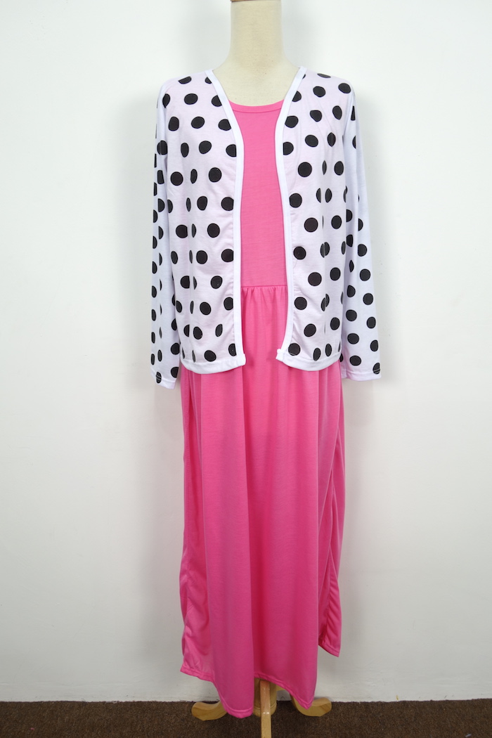 WH1154 Stylish Jubah Set Pink