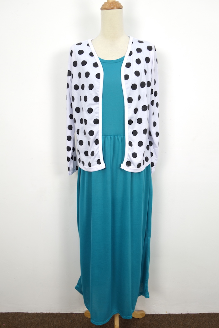 WH1154 Stylish Jubah Set Turquoise