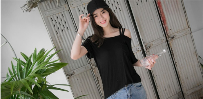 WT7153 Korea Fashion Top Black