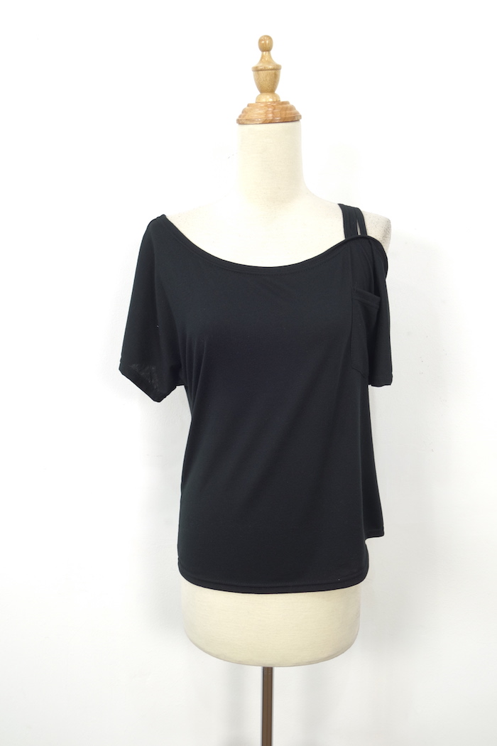 WT7153 Korea Fashion Top Black