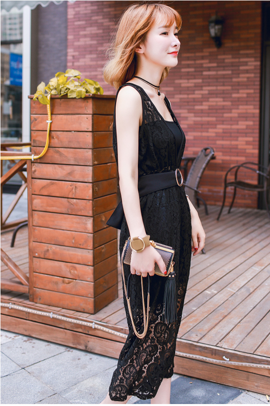 WP7162 Sexy Lace Jumpsuit Black