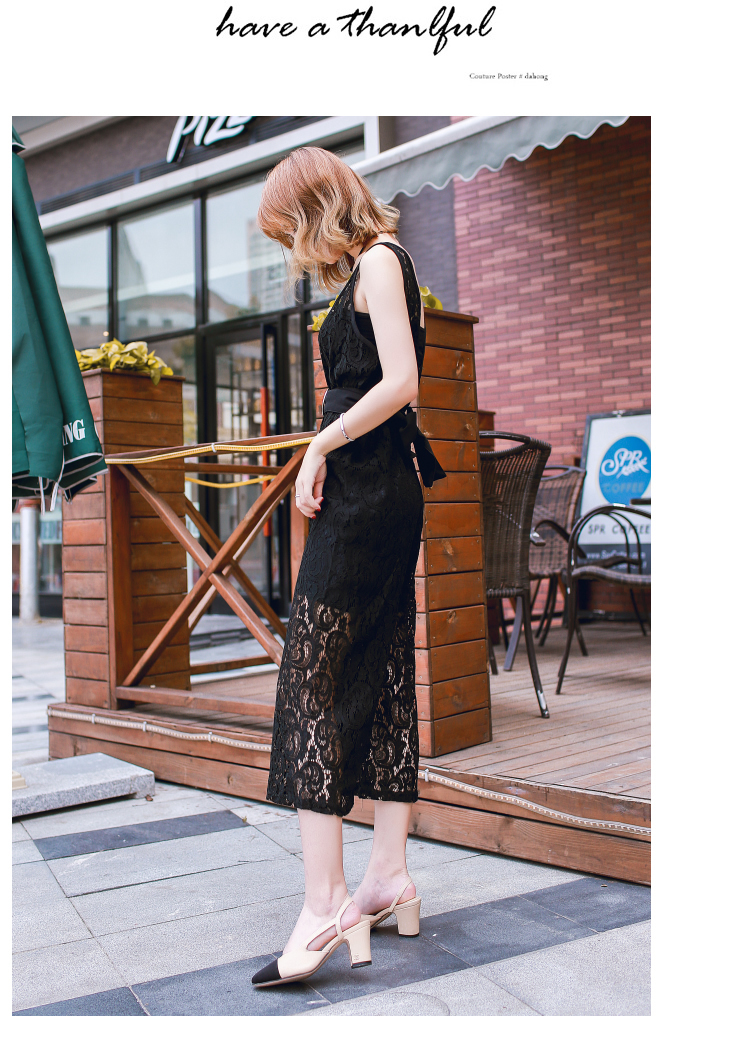 WP7162 Sexy Lace Jumpsuit Black