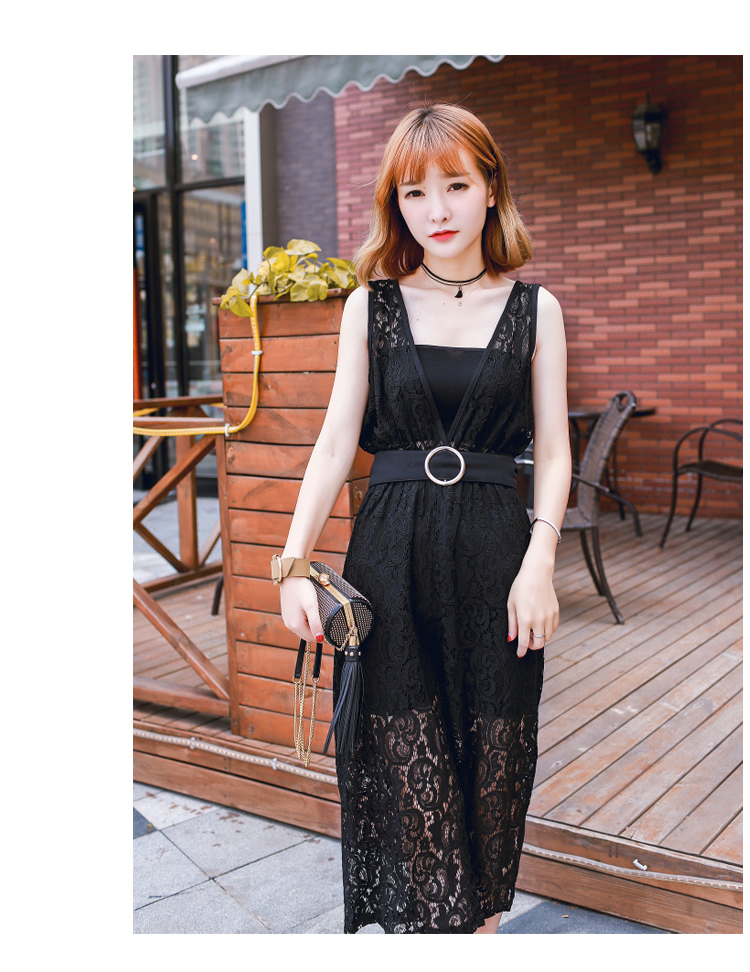 WP7162 Sexy Lace Jumpsuit Black