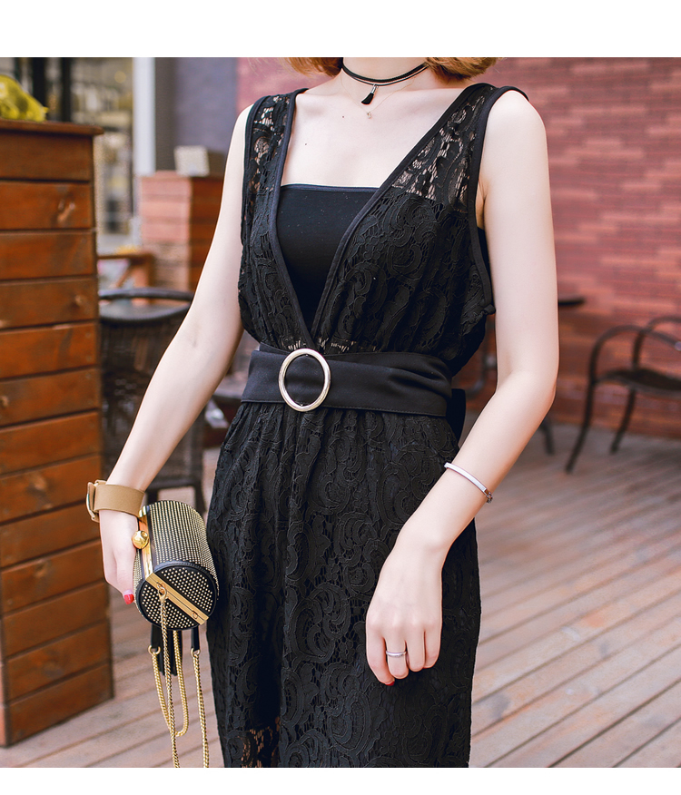 WP7162 Sexy Lace Jumpsuit Black