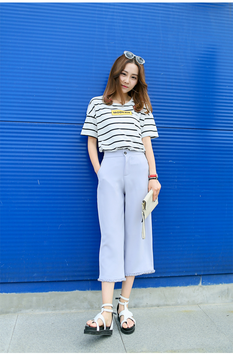 WP7165 Korea Stylish Pant Light Purple