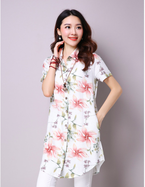 WT7170 Lovely Floral Top Green