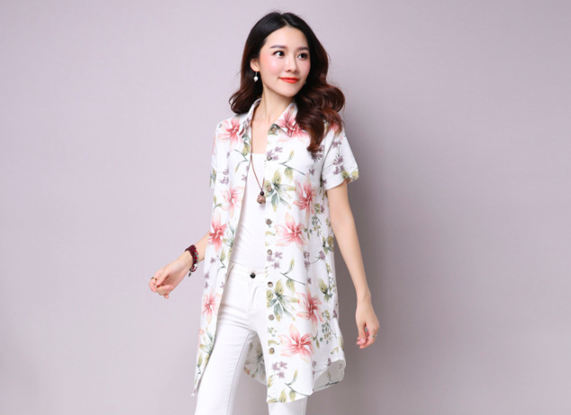 WT7170 Lovely Floral Top Green
