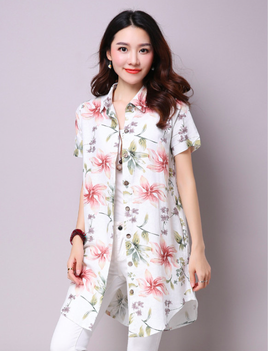WT7170 Lovely Floral Top Green