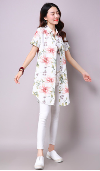 WT7170 Lovely Floral Top Green