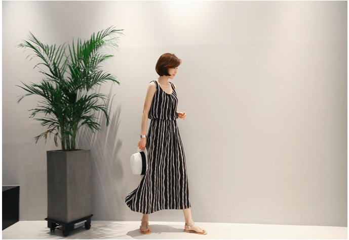 WD7173 Stylish Chiffon Dress Black