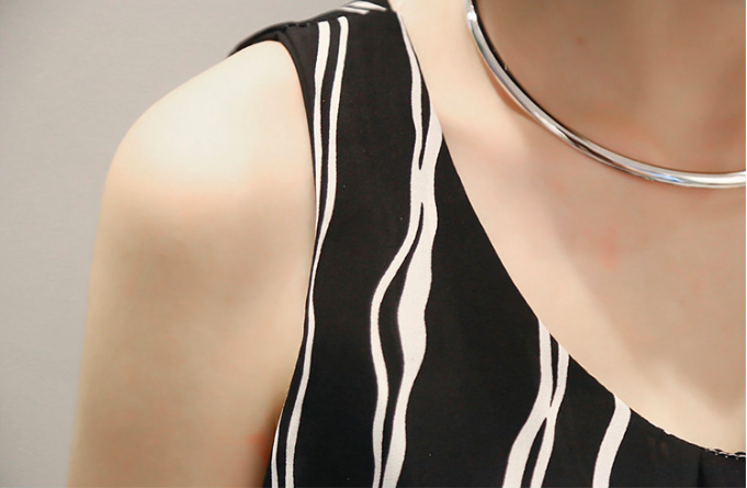 WD7173 Stylish Chiffon Dress Black
