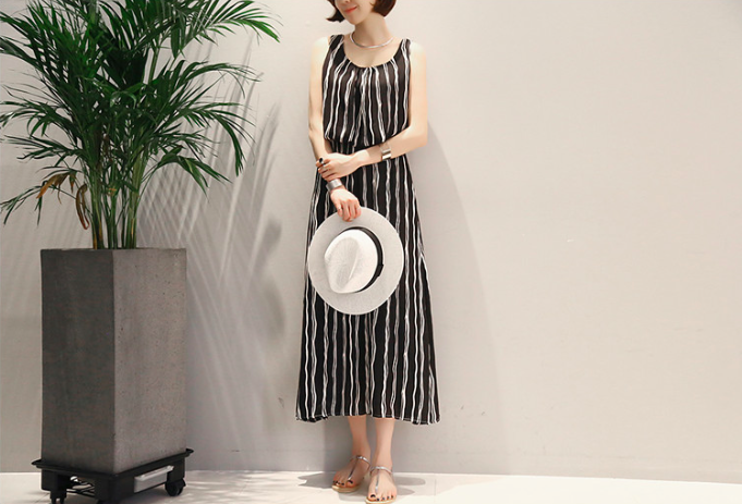 WD7173 Stylish Chiffon Dress Black
