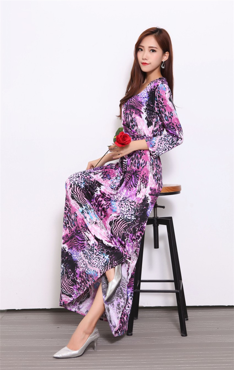 WD7227 Elegant Maxi Dress Purple