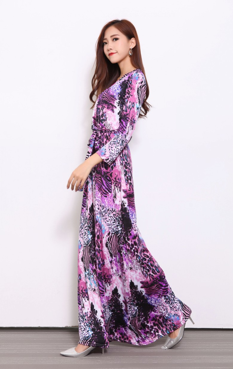 WD7227 Elegant Maxi Dress Purple