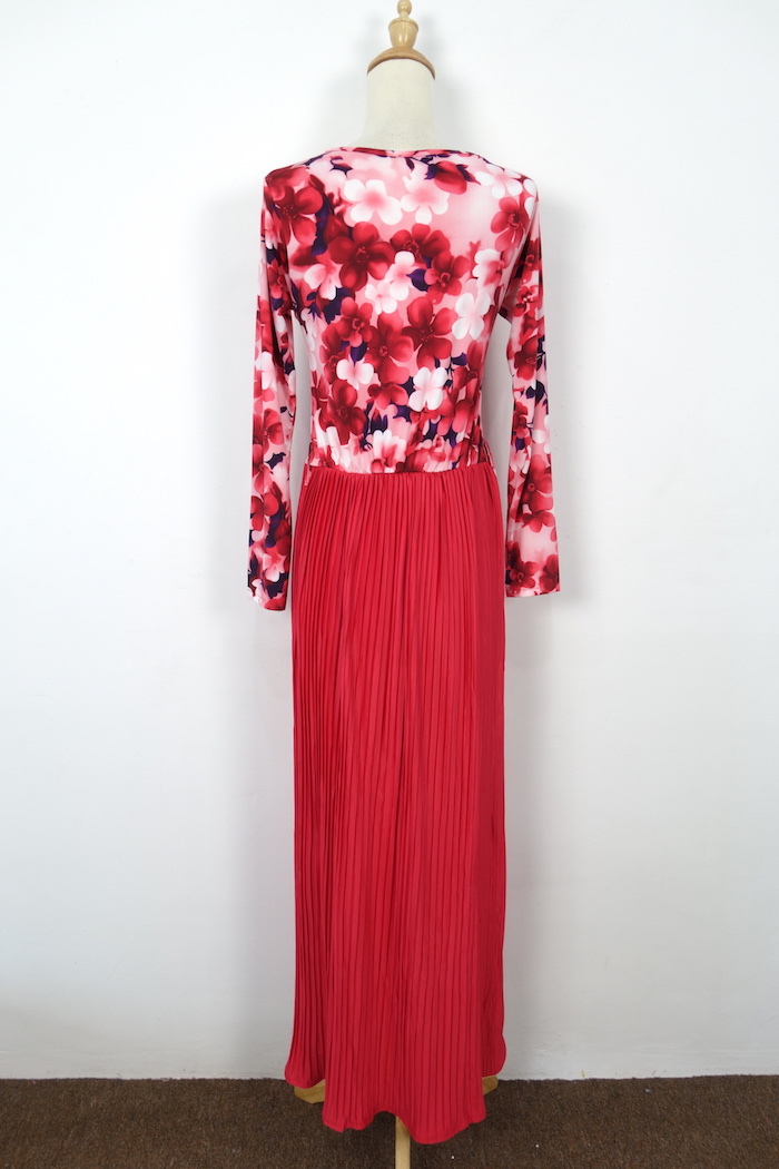 WH1161 One Piece Floral Jubah Red
