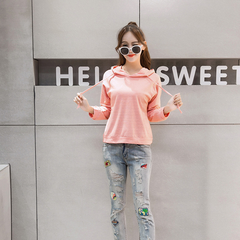 WT7264 Fashion Hooded Top Pink