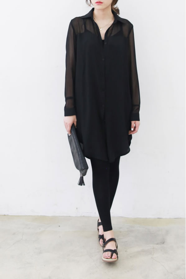 WD7282 Fashion Chiffon Dress Black