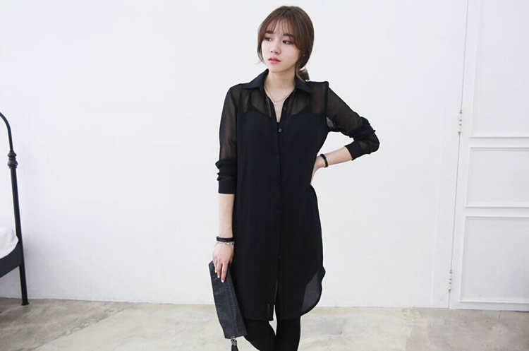 WD7282 Fashion Chiffon Dress Black