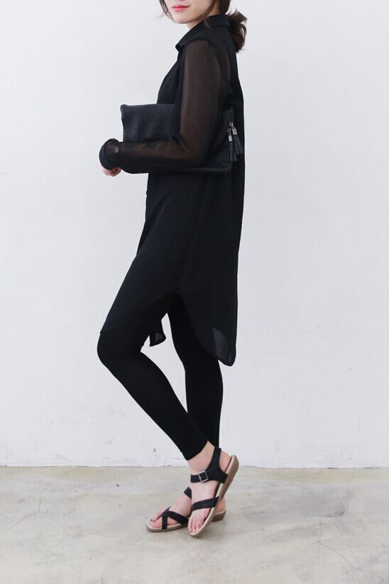 WD7282 Fashion Chiffon Dress Black