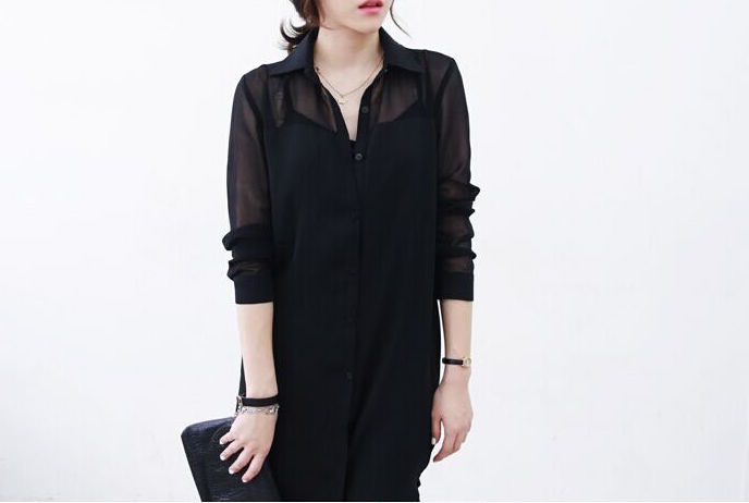 WD7282 Fashion Chiffon Dress Black