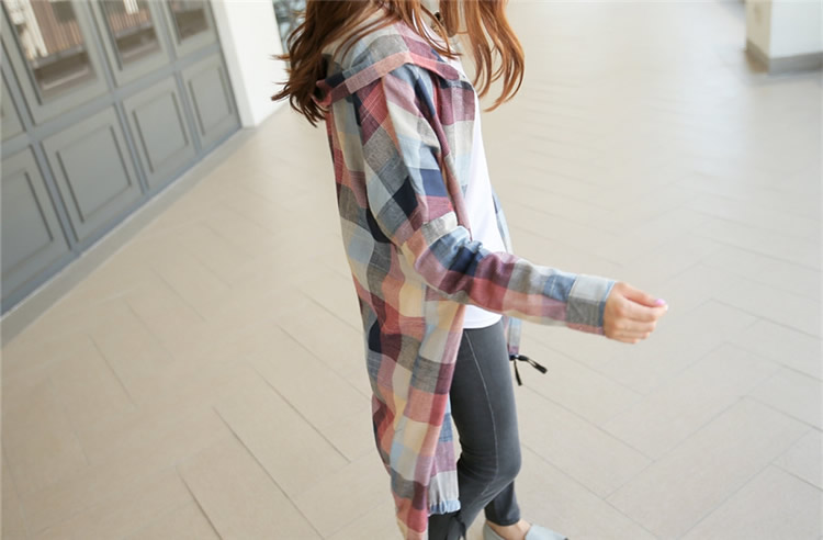 WJ7295 Checker Cardigan As Picture