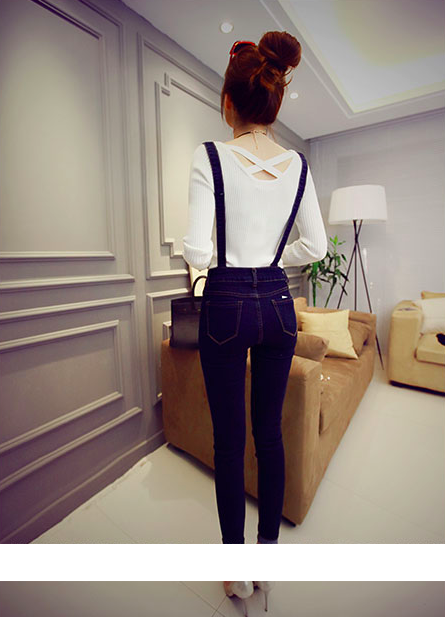 WP3748 Fashion Denim Jumpsuit Blue
