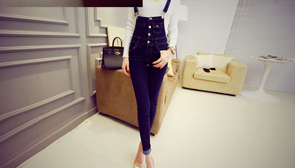 WP3748 Fashion Denim Jumpsuit Blue