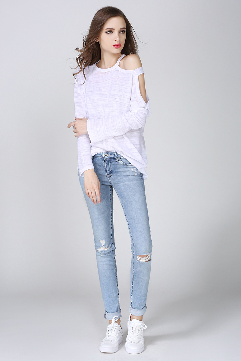 WT7306 Europe Sexy Top White
