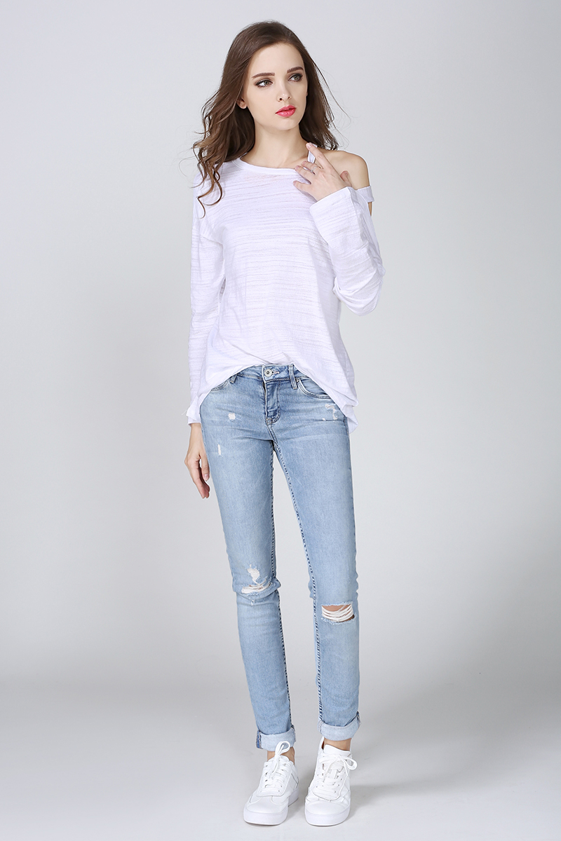 WT7306 Europe Sexy Top White