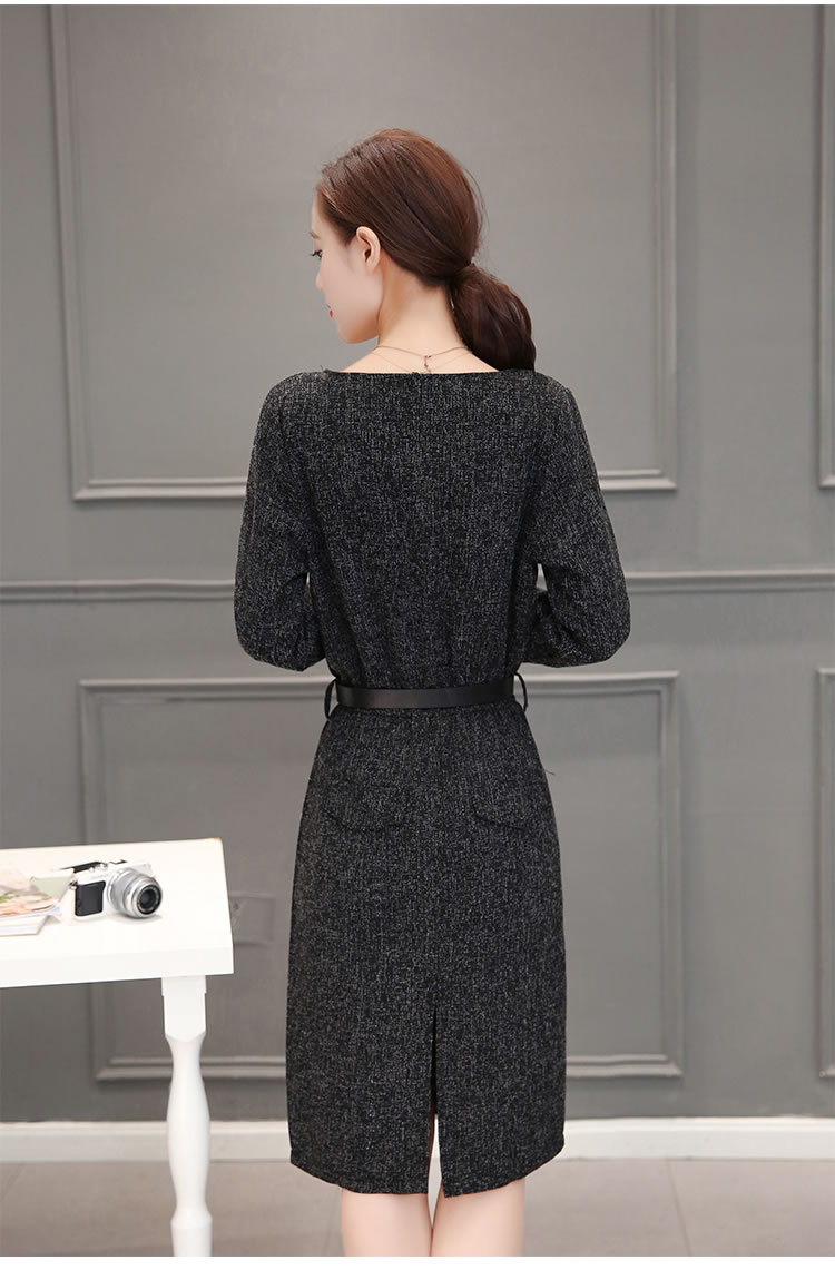 WD7312 Elegant Two Pieces Dress Grey