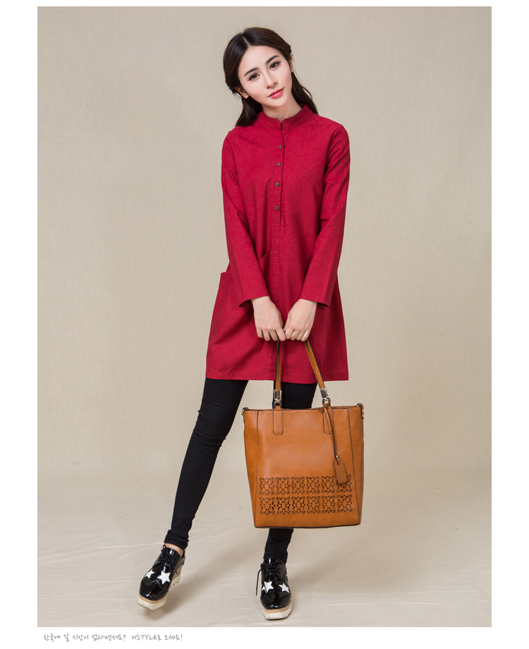 WT7318 Trendy Long Top Red