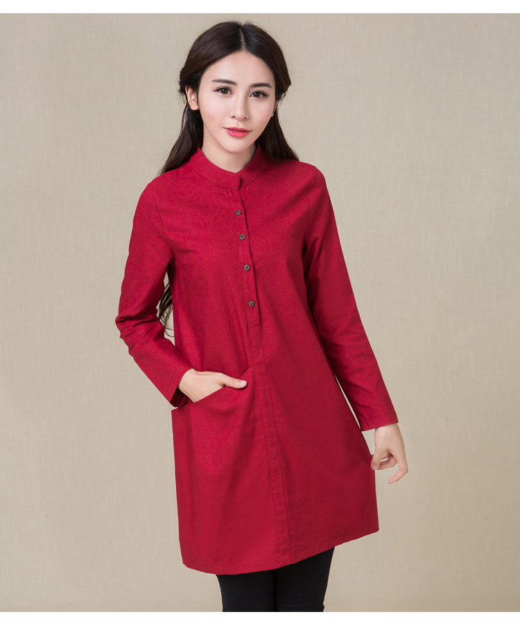 WT7318 Trendy Long Top Red