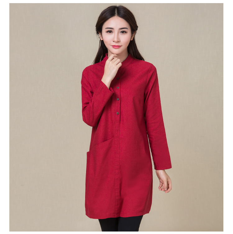 WT7318 Trendy Long Top Red