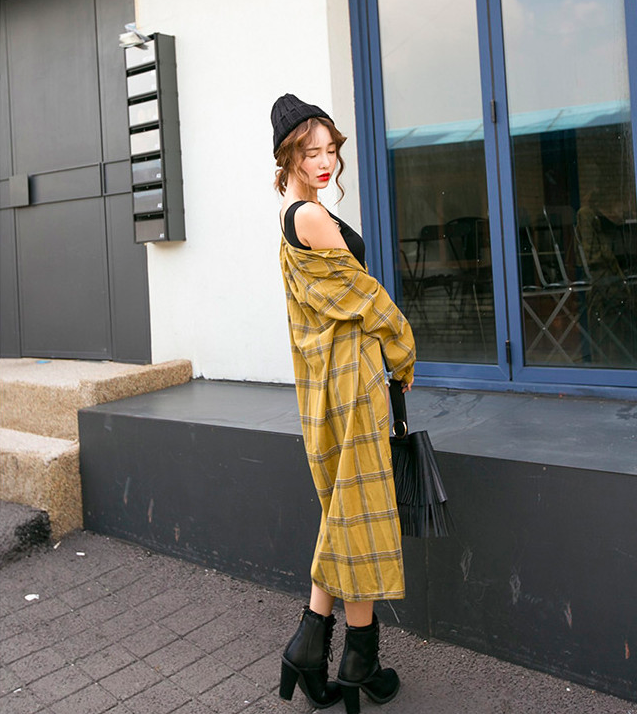 WJ7322 Stylish Long Jacket Brown