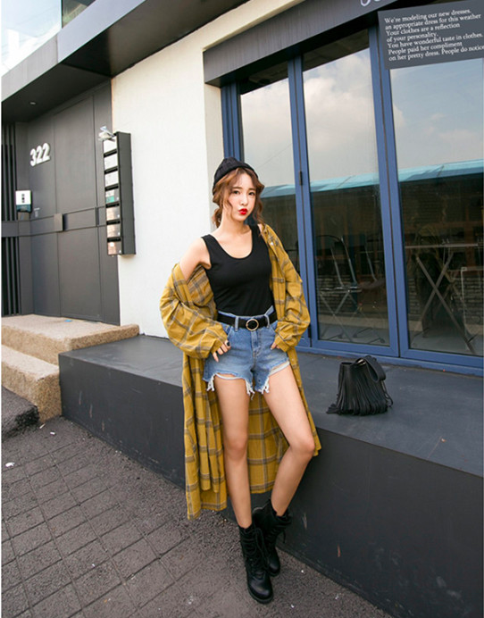 WJ7322 Stylish Long Jacket Brown