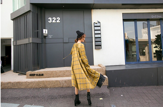 WJ7322 Stylish Long Jacket Brown