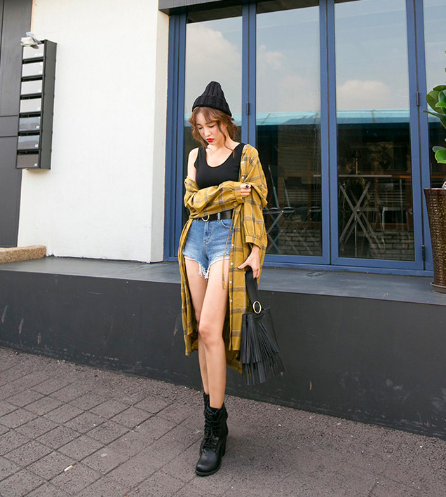 WJ7322 Stylish Long Jacket Brown