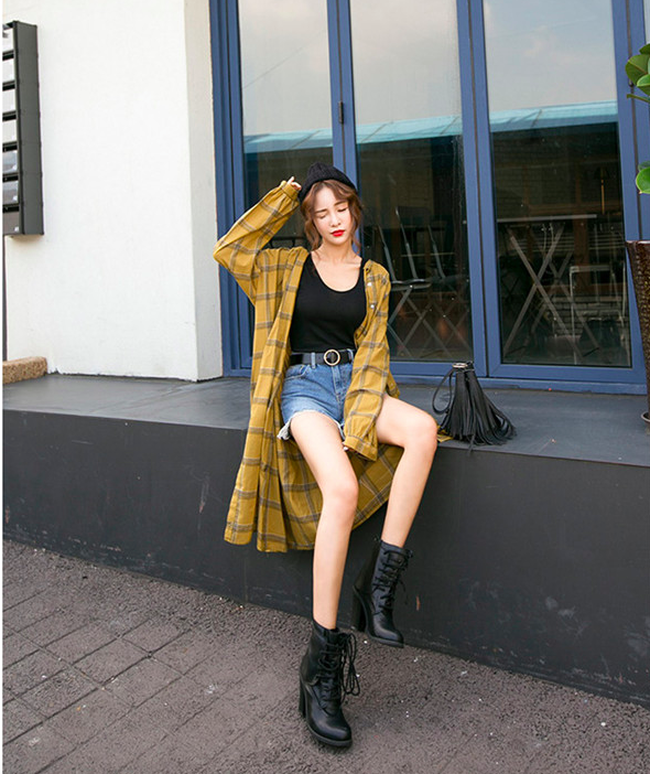 WJ7322 Stylish Long Jacket Brown