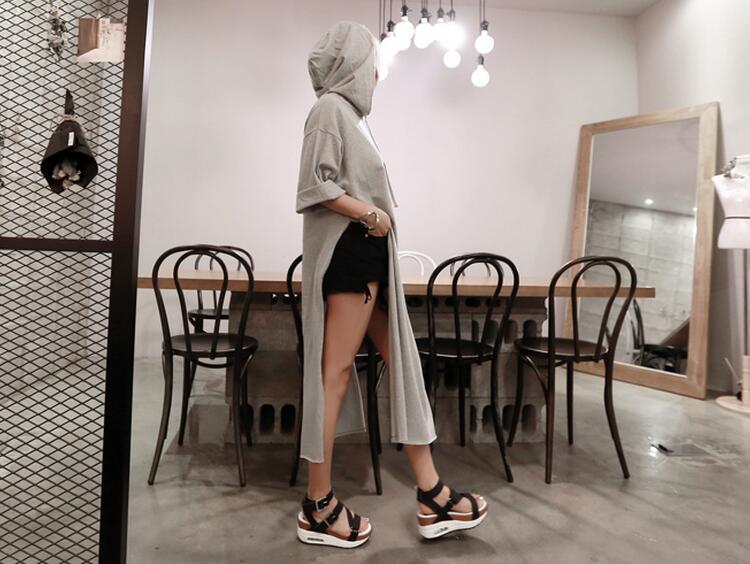 WD7324 Fashion Hooded Dress Grey