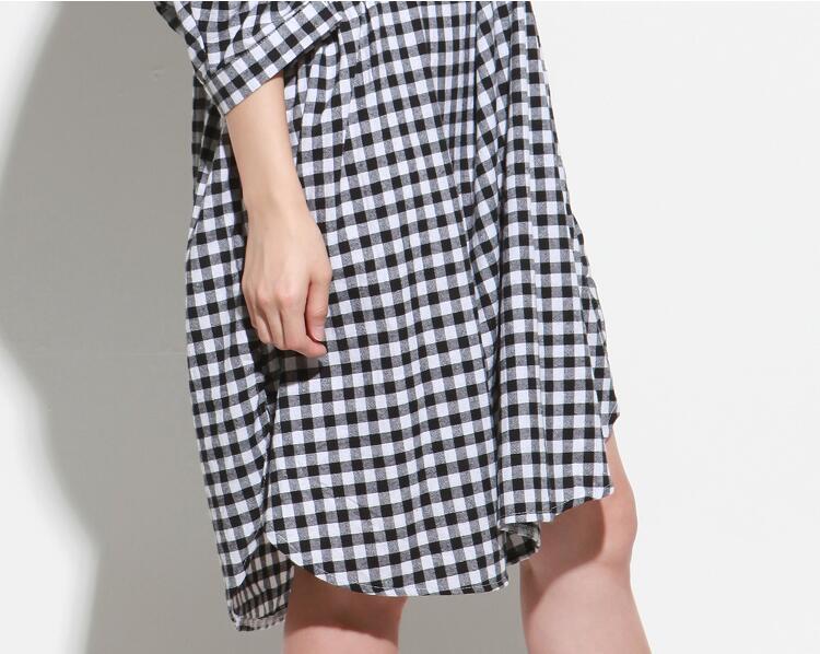 WD7329 Fashion Checker Dress Black