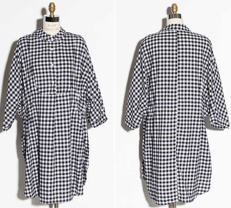 WD7329 Fashion Checker Dress Black