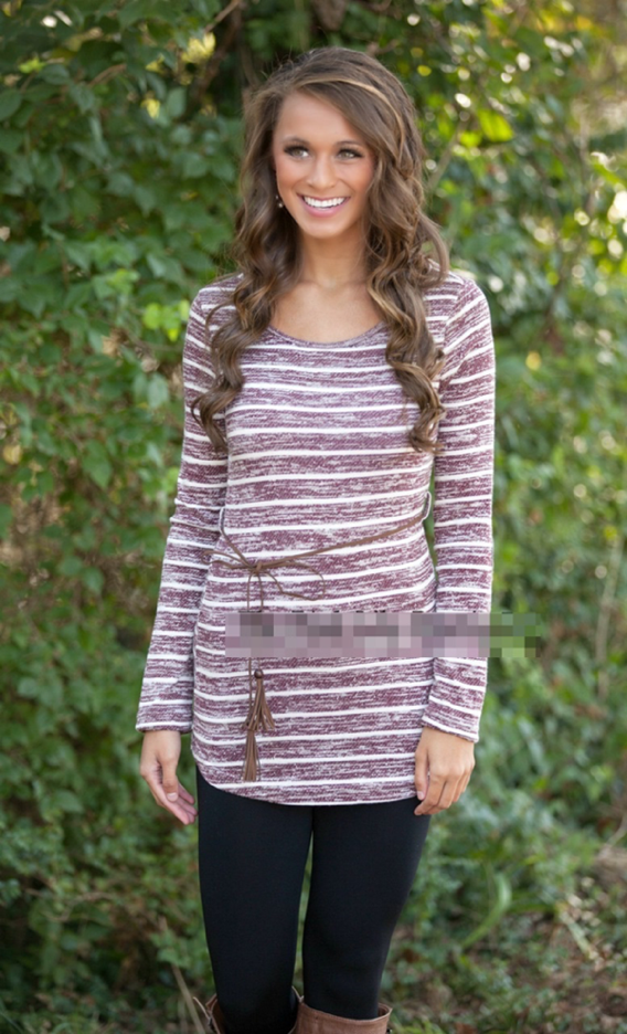 WT7334 Fashion Stripe Top As Picture